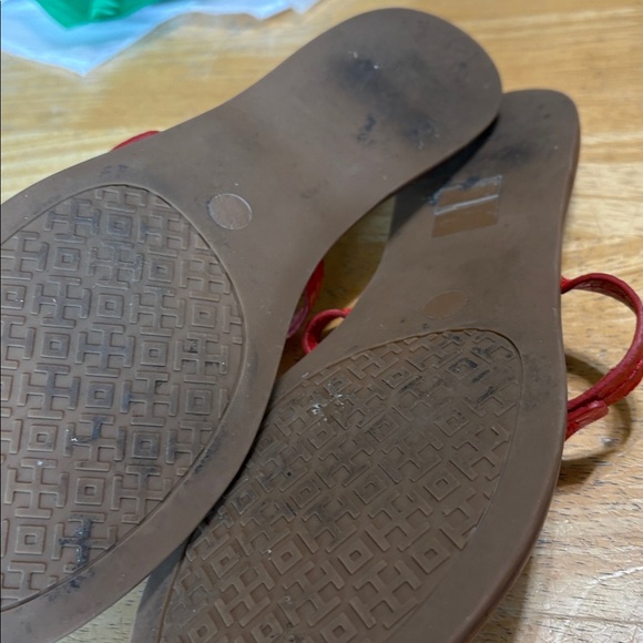Tory Burch Mini Miller Red Leather thong Sandals - Picture 5 of 8
